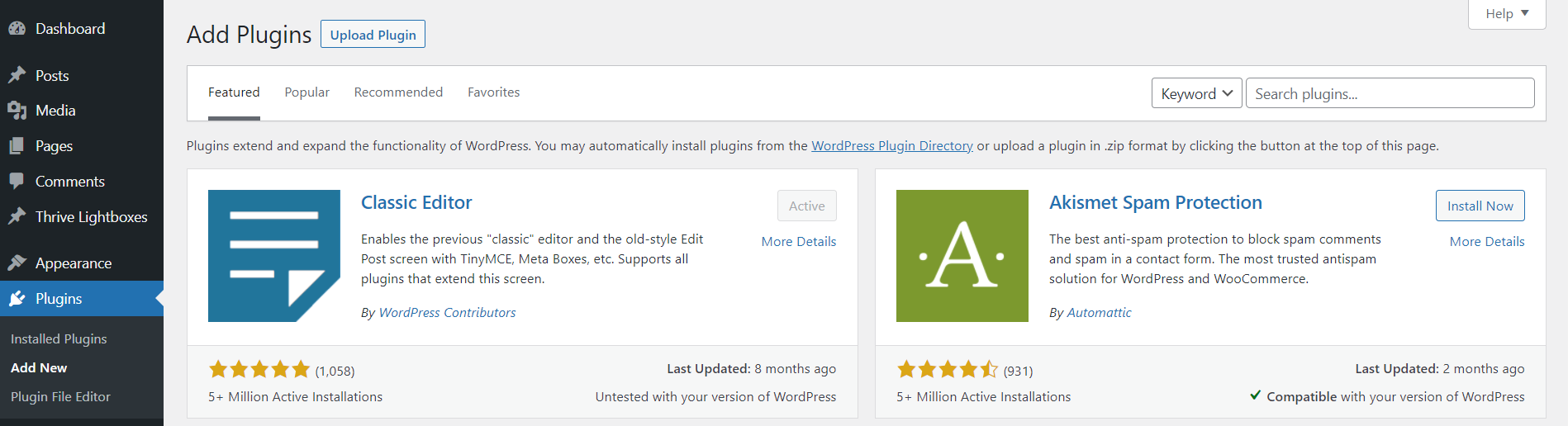 Searching For A  WordPress Plugin