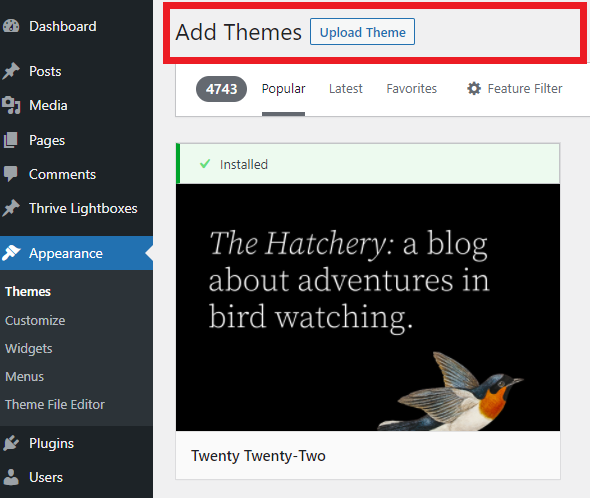 Installing A Paid WordPress Theme 